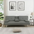 thumbnail image 1 of Modern Simple Fabric Sofa Bed 220cm with Wood Frame and Stainless Leg, 1 of 12