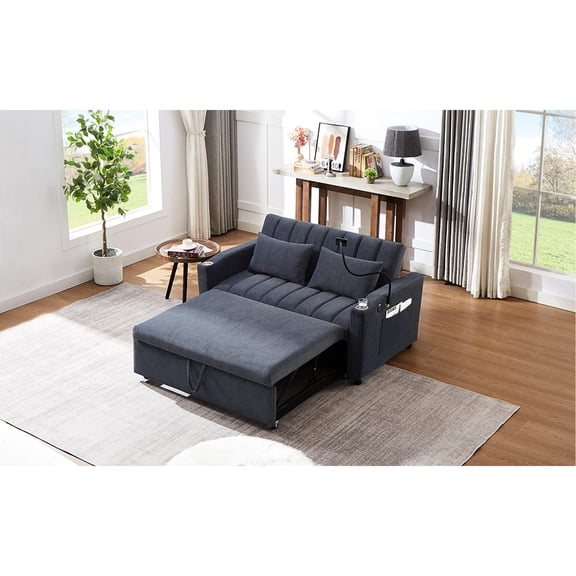 Sofa Bed with Storage | 3 Adjustable Backrest Angles, Soft Cushion | Small Apartment Comfort