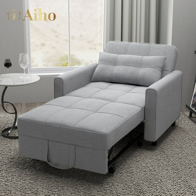 3 in 1 Convertible Sofa Bed Chair for Living Room Aiho Sleeper Sofa Bed for Living Room Gray Size 75.2D x 33.7W x 21.3H