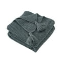thumbnail image 1 of Sofa Blanket Knitted Throw Blanket for Couch Soft Blankets for Bed Cozy Decorative Farmhouse Knit Throws for Sofa (Gray), 1 of 7