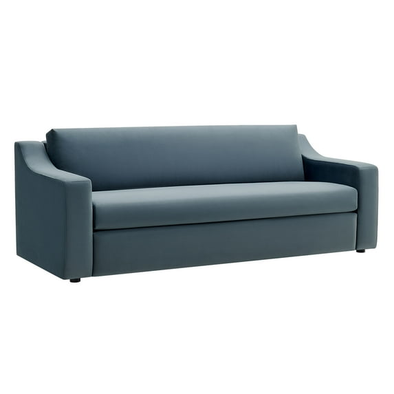 Sofa, Blue, Velvet, Living Room Lounge Cafe Lobby Hospitality Restaurant, Modern Contemporary, HB37827