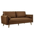 thumbnail image 1 of Sofa, Brown, Faux Leather, Living Room Lounge Cafe Lobby Hospitality Restaurant, Modern Contemporary, HB37343, 1 of 9
