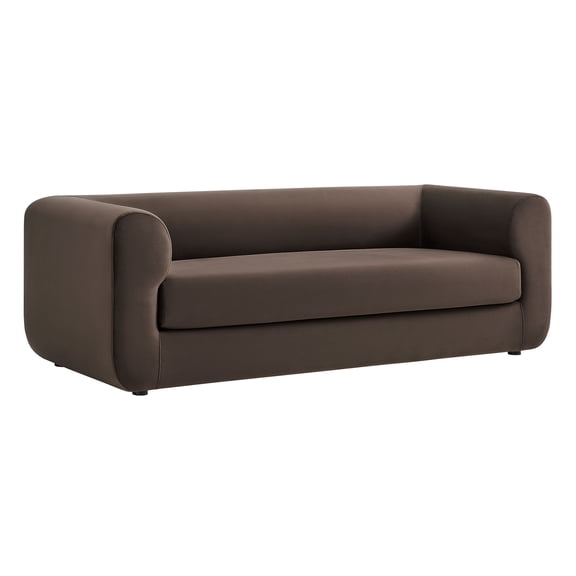 Sofa, Brown, Velvet, Living Room Lounge Cafe Lobby Hospitality Restaurant, Modern Contemporary, HB37926