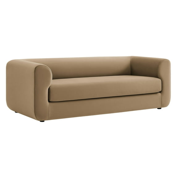 Sofa, Brown, Velvet, Living Room Lounge Cafe Lobby Hospitality Restaurant, Modern Contemporary, HB37927