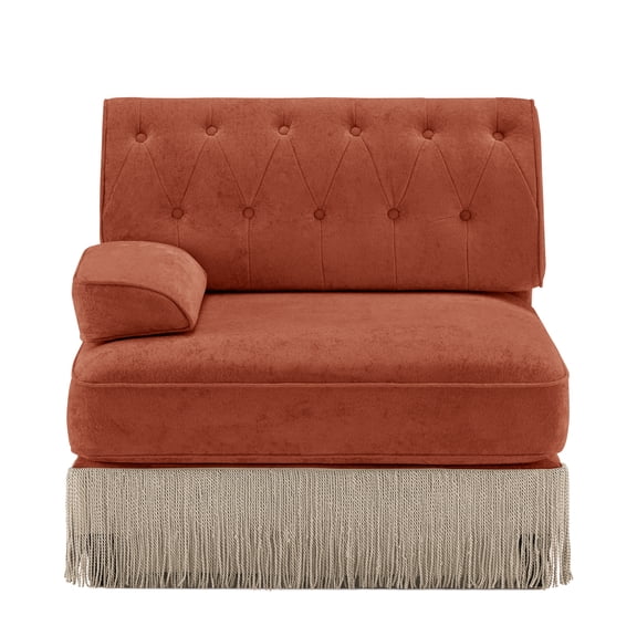 Sofa Brown Velvet Sofa for Living Room, Red, LSF - Living Room Essential