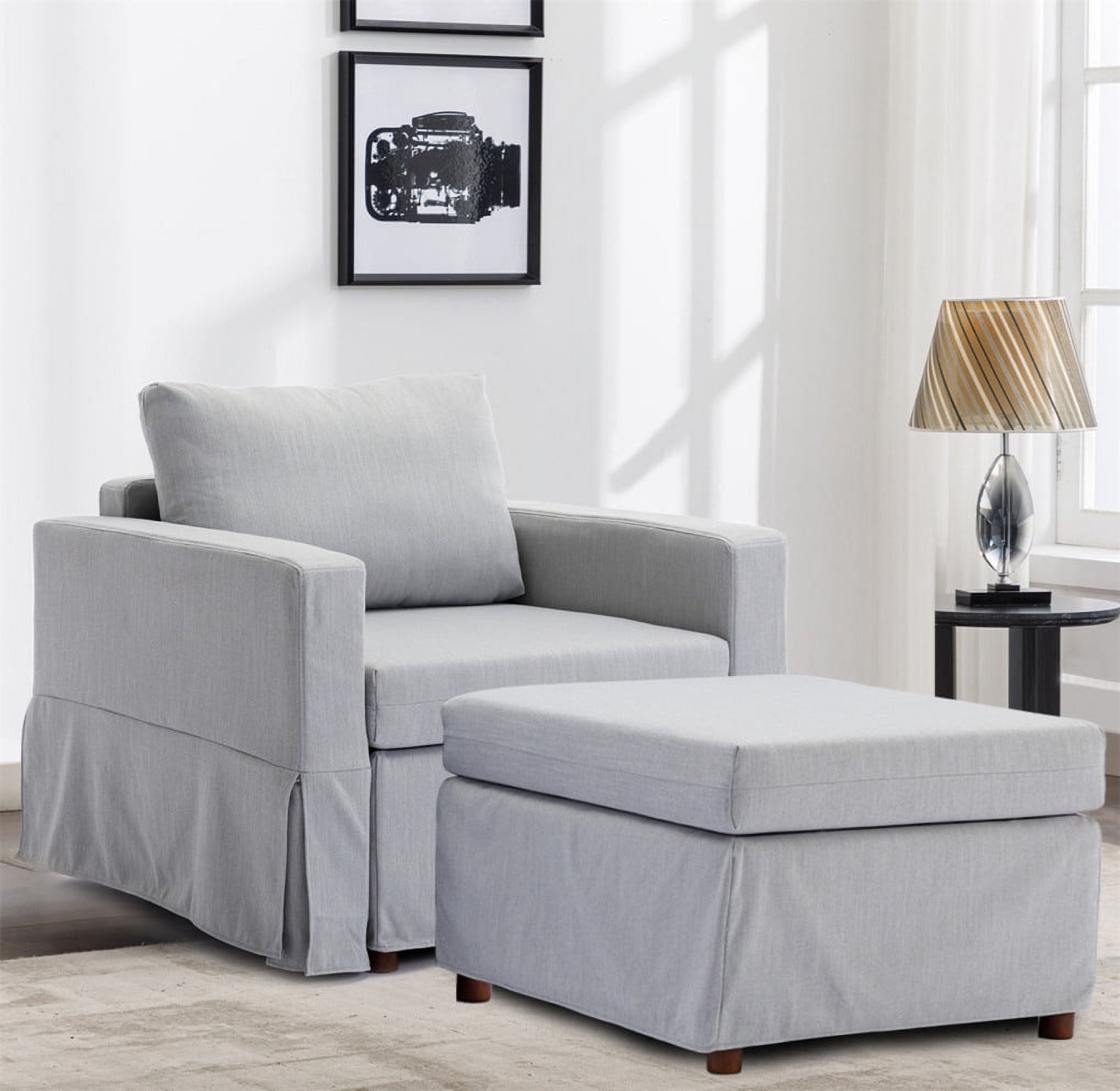 Sofa Chair, Sofa with 1 Ottoman, Modern Single Seat Module Sofa ...