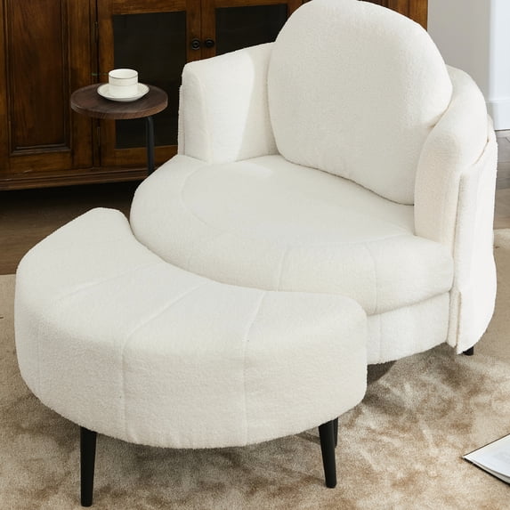 Sofa Chair with Integrated Coffee Table Tray | Perfect for Chatting, Reading | High - quality MDF Table Board | Prevents Discomfort from Long - term Sitting
