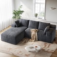 thumbnail image 1 of Patbrela 106" Sectional Sofa for Living Room, L-Shaped Modular Sectional Couch with Deep Seat, Corduroy Cloud Oversized Sofa No Assembly, Gray, 1 of 10