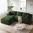 thumbnail image 1 of Patbrela 106" Sectional Sofa for Living Room, L-Shaped Modular Sectional Couch with Deep Seat, Corduroy Cloud Oversized Sofa No Assembly, Green, 1 of 10