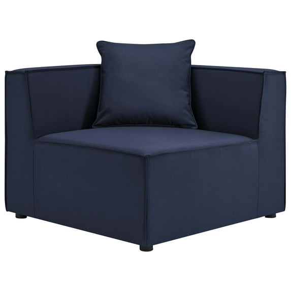 Sofa Corner Chair, Fabric, Blue Navy, Modern Contemporary Urban Design, Outdoor Patio Balcony Cafe Bistro Garden Furniture Hotel Hospitality