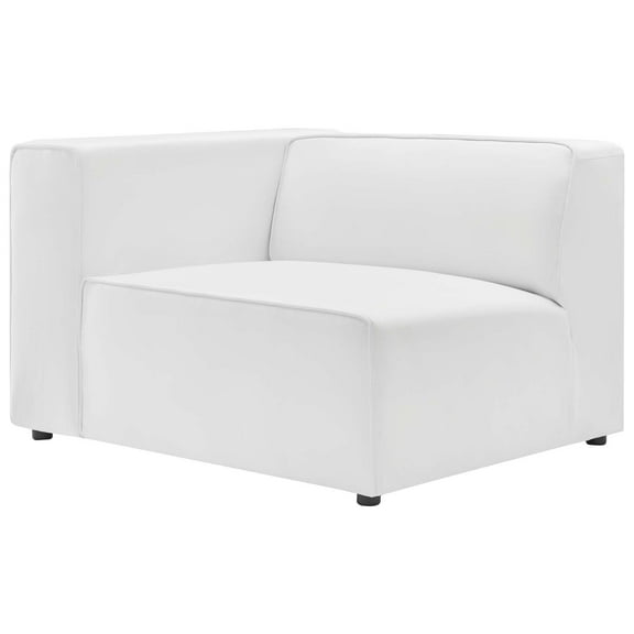 Sofa Corner Chair, Faux Vegan Leather, White, Modern Contemporary Urban Design, Living Lounge Room Hotel Lobby Hospitality