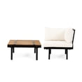 thumbnail image 1 of Sofa Corner Set Featuring Coffee Table | Ideal for Creating a Relaxing Retreat | Acacia Wood and Elegant Iron Design | Water-Resistant Cushions for a Clean Look, 1 of 7