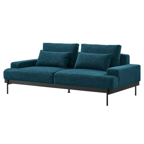 Sofa Couch, Azure Navy Blue, Fabric, Living Kitchen Cafe Bistro Hospitality Restaurant, Modern Contemporary HB34537
