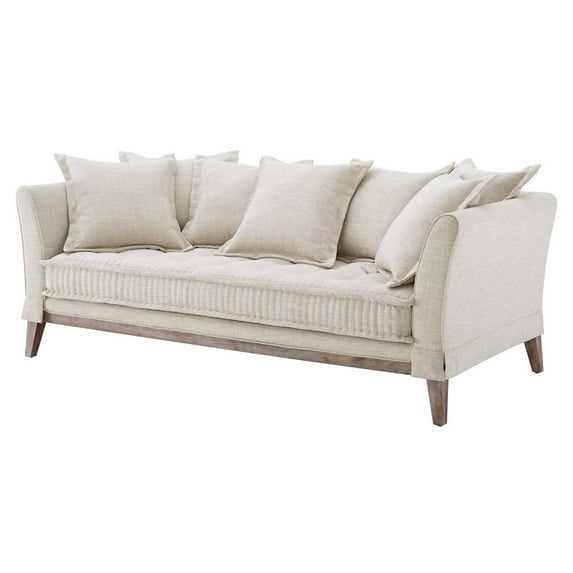 Sofa Couch, Beige, Fabric, Living Kitchen Cafe Bistro Hospitality Restaurant, Modern Contemporary HB33530