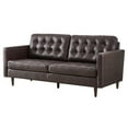 thumbnail image 1 of Sofa Couch, Brown, Leather, Mid Century Living Lounge Cafe Lobby Hospitality Restaurant, Modern Contemporary HB34402, 1 of 9