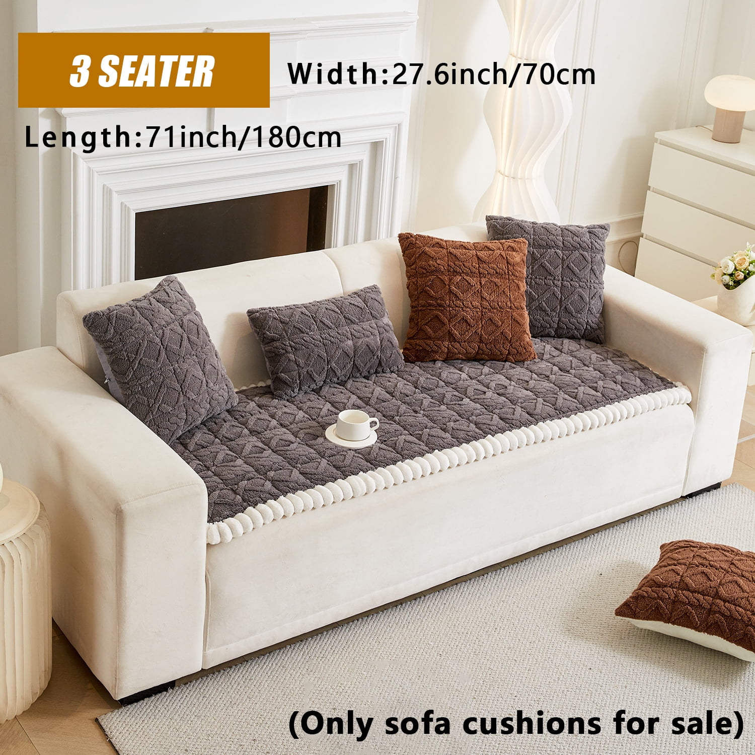 Sofa Couch Cover Plush Quilted Sectional Couch Cover 2 3 4 Seater Non Slip Soft Sofa Slipcover Furniture Protector Sofa Pad for Pets Kids Children Dog Cat ( Green)