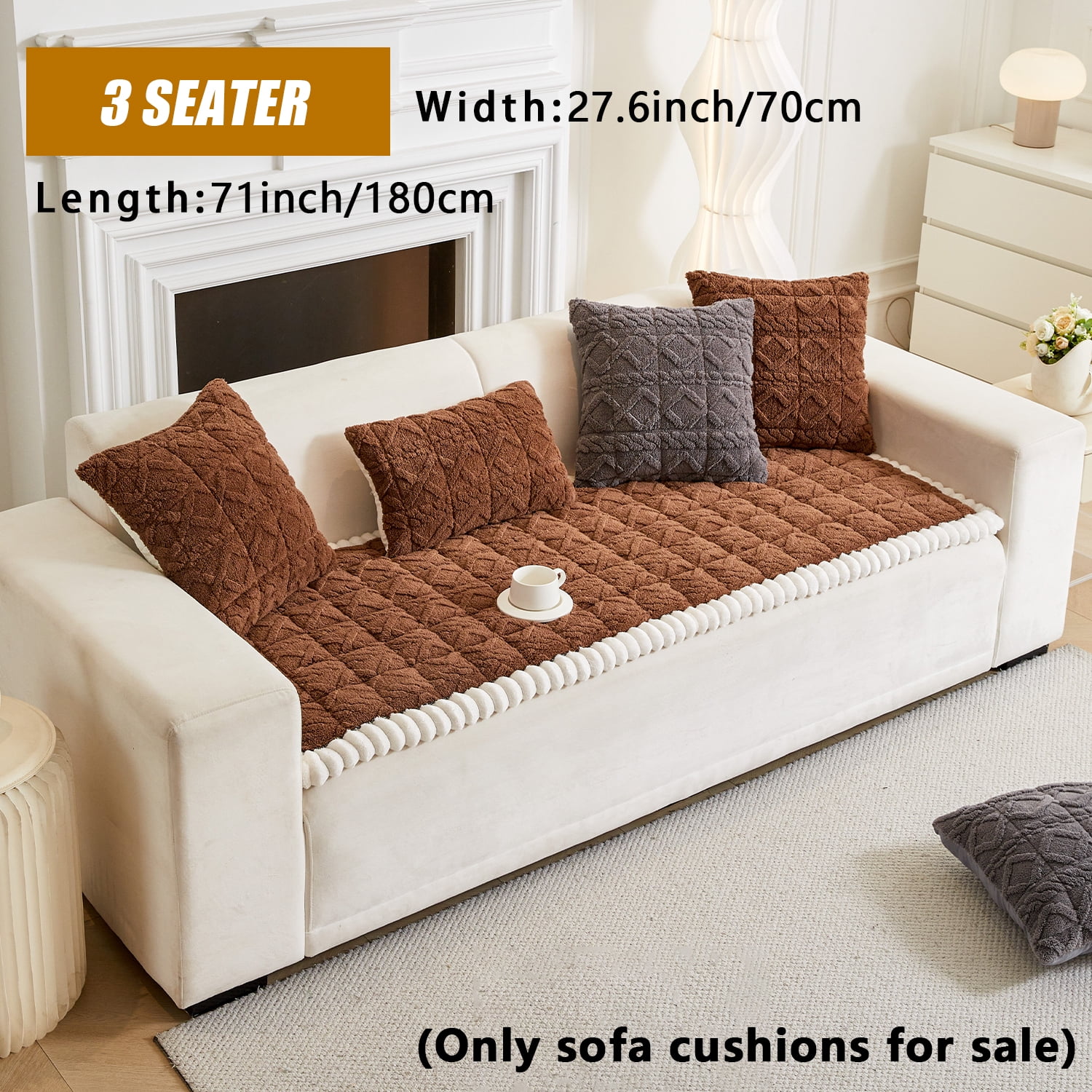 Sofa Couch Cover Plush Quilted Sectional Couch Cover 2 3 4 Seater Non Slip Soft Sofa Slipcover Furniture Protector Sofa Pad for Pets Kids Children Dog Cat ( Green)