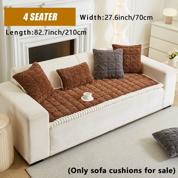 Sofa Couch Cover Plush Quilted Sectional Couch Cover 2 3 4 Seater Non Slip Soft Sofa Slipcover Furniture Protector Sofa Pad for Pets Kids Children Dog Cat ( Green)