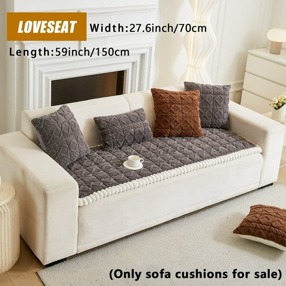 Sofa Couch Cover Plush Quilted Sectional Couch Cover 2 3 4 Seater Non Slip Soft Sofa Slipcover Furniture Protector Sofa Pad for Pets Kids Children Dog Cat ( Green)