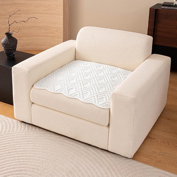 Sofa Couch Cover, Sofa Covers Washable for Dogs, Velvet Couch Covers for Sectional Sofa, Anti Slip Furniture Protector Covers, Armrest Cover(1pc, Beige White, 28"x 28")