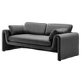 thumbnail image 1 of Sofa Couch, Grey Gray, Velvet, Living Kitchen Cafe Bistro Hospitality Restaurant, Modern Contemporary Boutique HB34815, 1 of 9