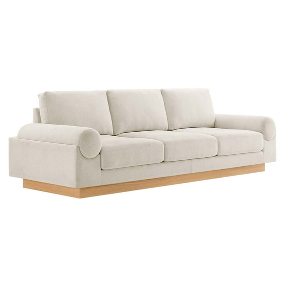 Sofa Couch, Ivory White, Fabric, Living Kitchen Cafe Bistro Hospitality Restaurant, Modern Contemporary HB34839
