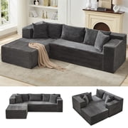 Sofa Couch with Chaise - Modular Sectional Sofa, Cloud Couch Sectional, Plush Couch, Black Sectional Couch, Corner Sofa Living Room, Grey