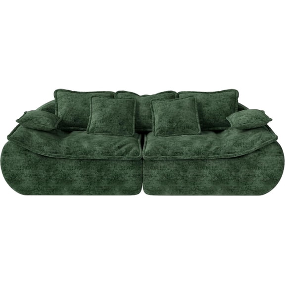 Sofa Couches 3 - Seater Modular Sectional Sofa, 89'' Comfy Loveseat with Throw, Deep Seat Small Sofa for Small Space, Memory Foam Sectional Couches for Living Room, Apartment