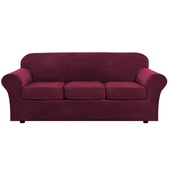 Sofa Cover,1Modern Velvet Plush High Stretch Sofa Slipcover Sofa Cover Furniture Protector Form Fit Thick Velvet Sofa Cover For 2 Cushion Couch