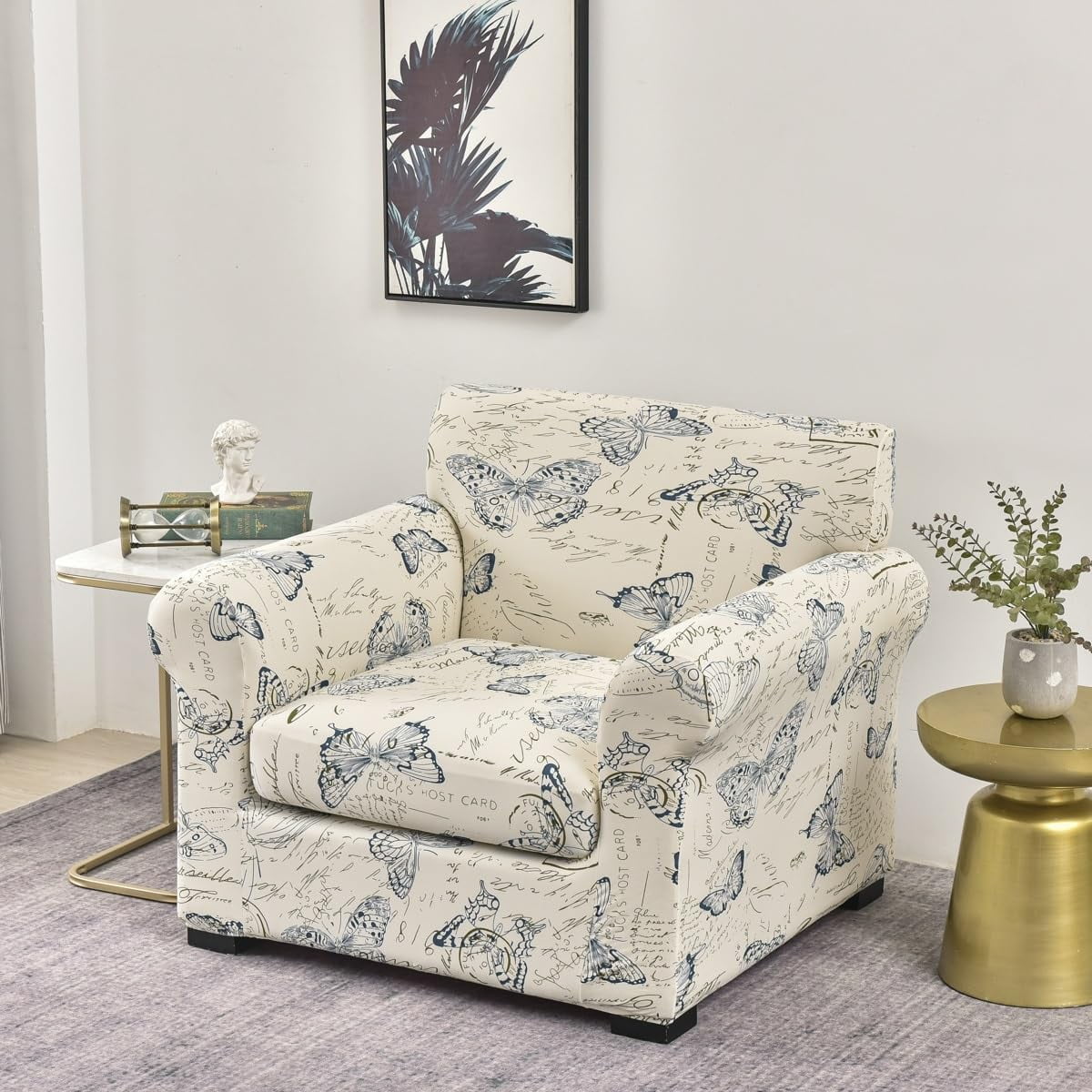 Sofa Cover 3/2/1 seater，Spandex Printing Couch Covers With Cushion Cover，Stretch Sofa Slipcovers,Sofa Furniture Protector Covers,Non Slip,for Living Room Pets dogs