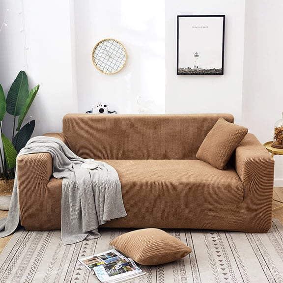 Sofa Cover under $5! CQCYD Stretchable Couch Slipcover Elastic Jacquard Sofa Protector, Machine Washable Pet Proof Furniture Protector for Living Room Chair Bedroom