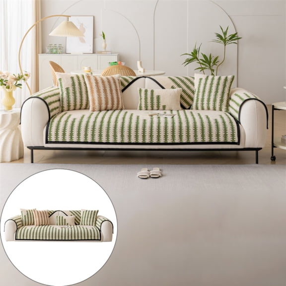Sofa Cover 9 Green B,1X Sofa Cushion,Thickened Soft Plush Sofa Decoration Couch Cover Warm Plush Sectional Couch Cover Fuzzy Furry Non Slip Sofa Slipcover Furniture Protector