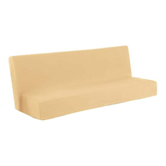 Sofa Cover(Aa - Folding Sofa Cover Solid Color Futon Slipcover Polyester Elastic Fabric All Inclusive Cover（1X Sofa Cover)