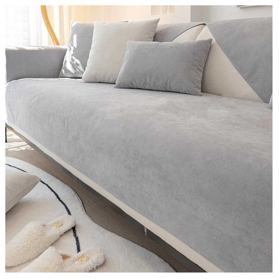 Sofa Cover, Chenille Soft Non-Slip Sofa Protector, 1/2/3/4 Seater Couch Cover Machine Washable Sofa Cover for U Shape L Shape Sectional Sofa