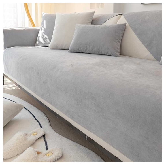 Sofa Cover, Chenille Soft Non-Slip Sofa Protector, 1/2/3/4 Seater Couch Cover Machine Washable Sofa Cover for U Shape L Shape Sectional Sofa