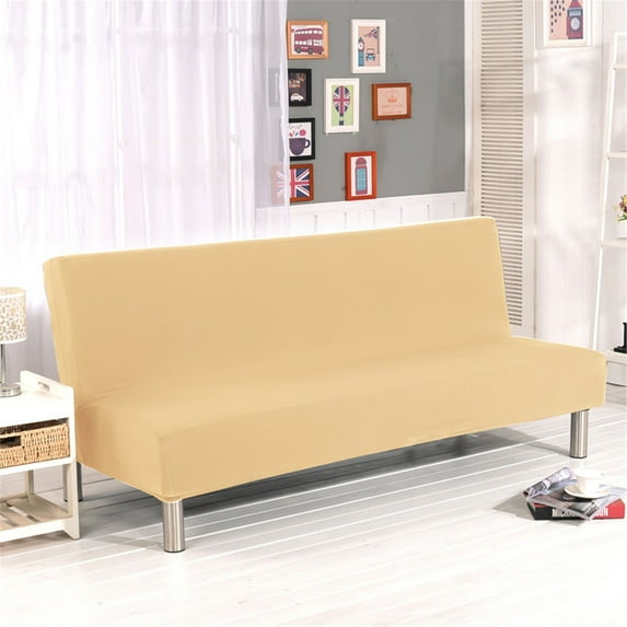 Sofa Cover,Folding Sofa Cover Solid Color Futon Slipcover Polyester Elastic Fabric All Inclusive Cover