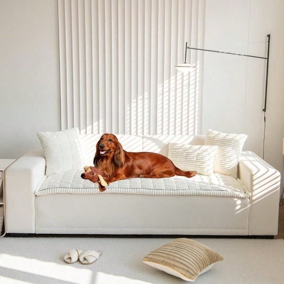 Sofa Cover Fuzzy Couch Cover for Pet Couch Covers for Dogs Washable Non-Slip Sofa Slipcover Cushion Protector Pets Friendly Mat Bed
