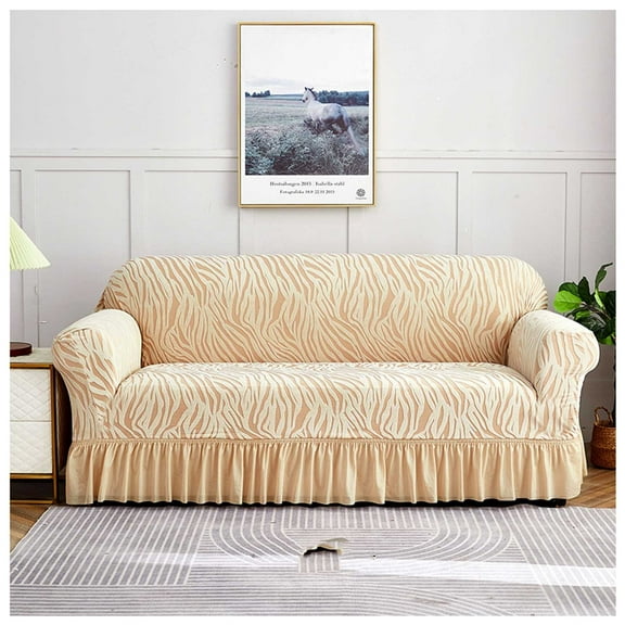 Sofa Cover with Ruffle Skirt, Universal Non-Slip Sofa Slipcovers, With Vintage Floral Pattern 1/2/3/4 Seat Furniture Protector Washable, Durable Couch Cover for Living Room