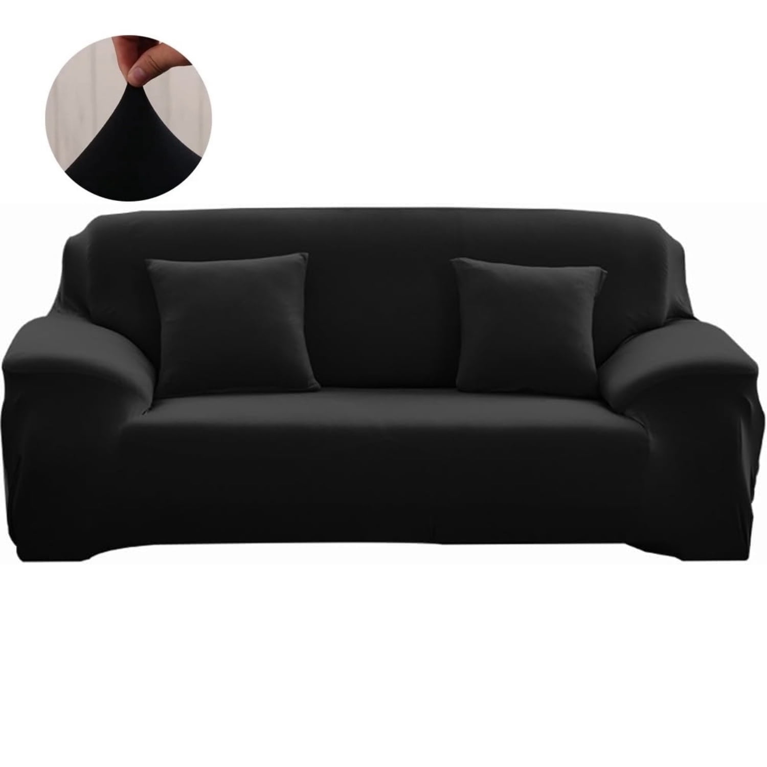 Sofa Cover Slipcover Stretch Elastic 2Seater Chair Loveseat Sofa Couch Furniture Protector Fit, Sofa Slipcover, Home Decor, Black