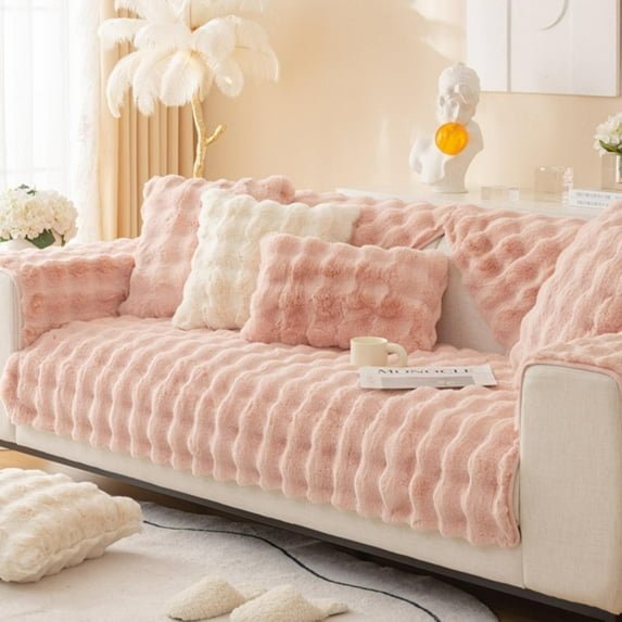 Sofa Cover 2 B P Sofa Cover Colro:B Material:Faux Rabbit Fur