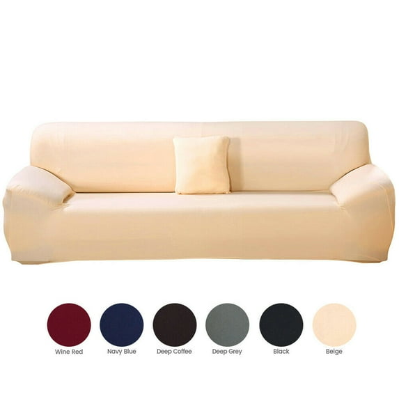Sofa Cover Stretch Couch Cover Sofa Slipcovers for 4 Cushion Couch with 1 Free Pillow Case (4 Seater Sofa 220-300cm)