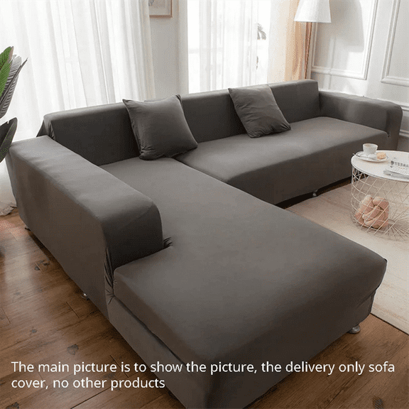 Sofa Cover for Corner Sofa L-Shaped Sectional Sofa Elastic Gray Pet Friendly Slipcover for Armrest,3 Seater