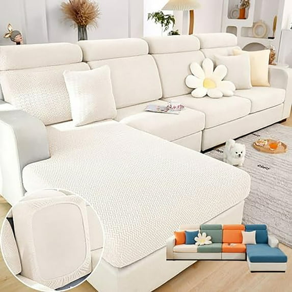 Sofa Covers for Couch, Soothing Home Sofa Covers, Magic Sofa Cover Washable Stretch Couch Cushion Covers for Sectional Sofa Wear-Resistant Universal(Headrest Cover/White)