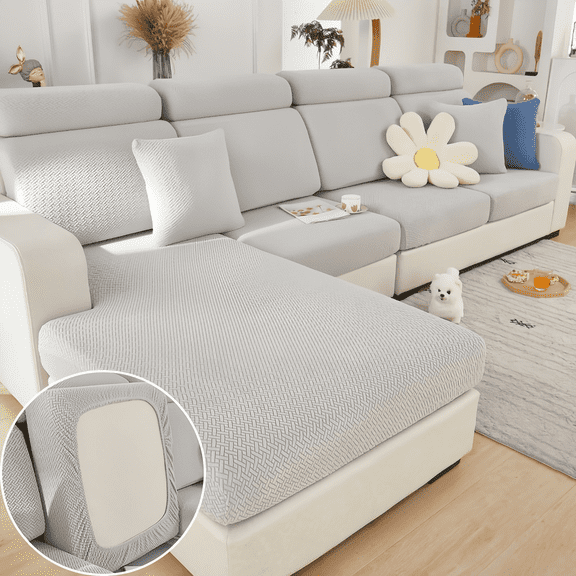 Sofa Covers, Interior Sofa Covers, Wear Resistant Universal Sofa Cover Stretch Couch Covers (Light Gray,Large Single Seat Cover)