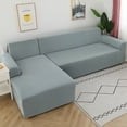 thumbnail image 1 of Sofa Covers for L Shape, 2 Pieces Polyester Fabric Stretch Slipcovers 3 Seater(70"-90") + 3 Seater(70"-90"),+ 2 Pieces Pillow Covers for Sectional Sofa L-shape Couch, 1 of 7