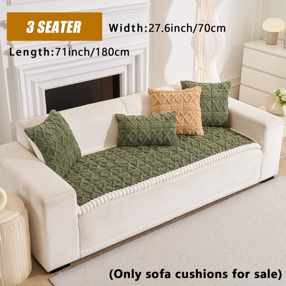 Sofa Covers - Thickened Velvet Quilted Couch Covers for 2/3/4-Seater Soft Non-Slip Furniture Protectors Pet & Child-Friendly Sofa Pads for Living Room & Bedroom