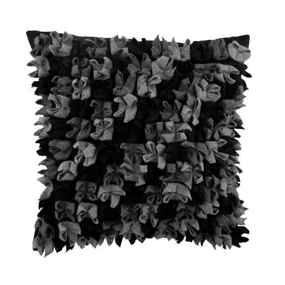 Sofa Cushion Cover, Black Throw Pillow Covers 16x16 inch (40x40 cm), Felt Throw Pillows Couch, Abstract, Origami, Fabric Manipulation, Textured Halloween Decorations - Midnight Punch