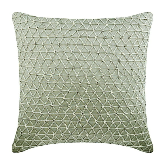 Sofa Cushion Cover, Decorative Pillow Covers 12x12 inch (30x30 cm) Silver, Silk Throw Pillow Covers, Handmade Pillow Covers, Modern Geometric Pillow Cover, Modern Style - Silver Tower