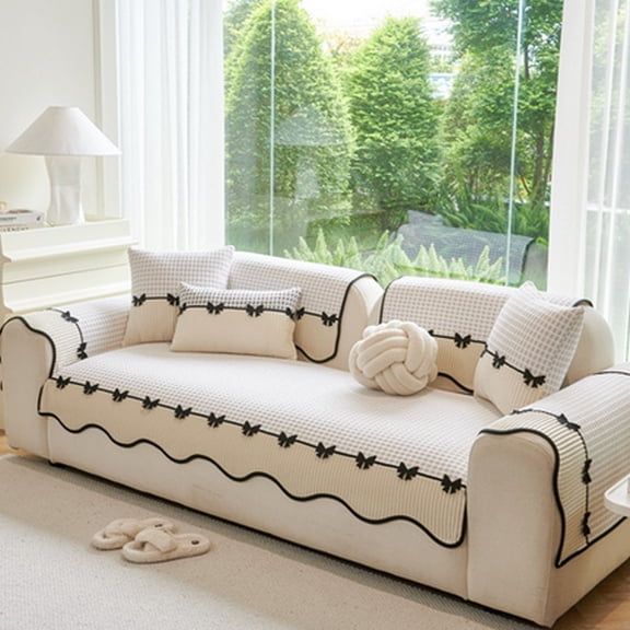 Sofa Cushion Cover - Ed Non-slip Design, Machine Washable Polyester, Warmth and Protection for Living Room Furniture