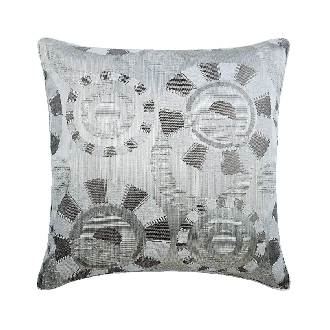 Sofa Cushion Cover, Pillowcase&nbsp;With Zipper, Decorative Pillow Covers 22x22 inch (55x55 cm) Ivory, Silk Throw Pillow Covers, Handmade Pillow Covers, Contemporary Style - Ivory Circles
